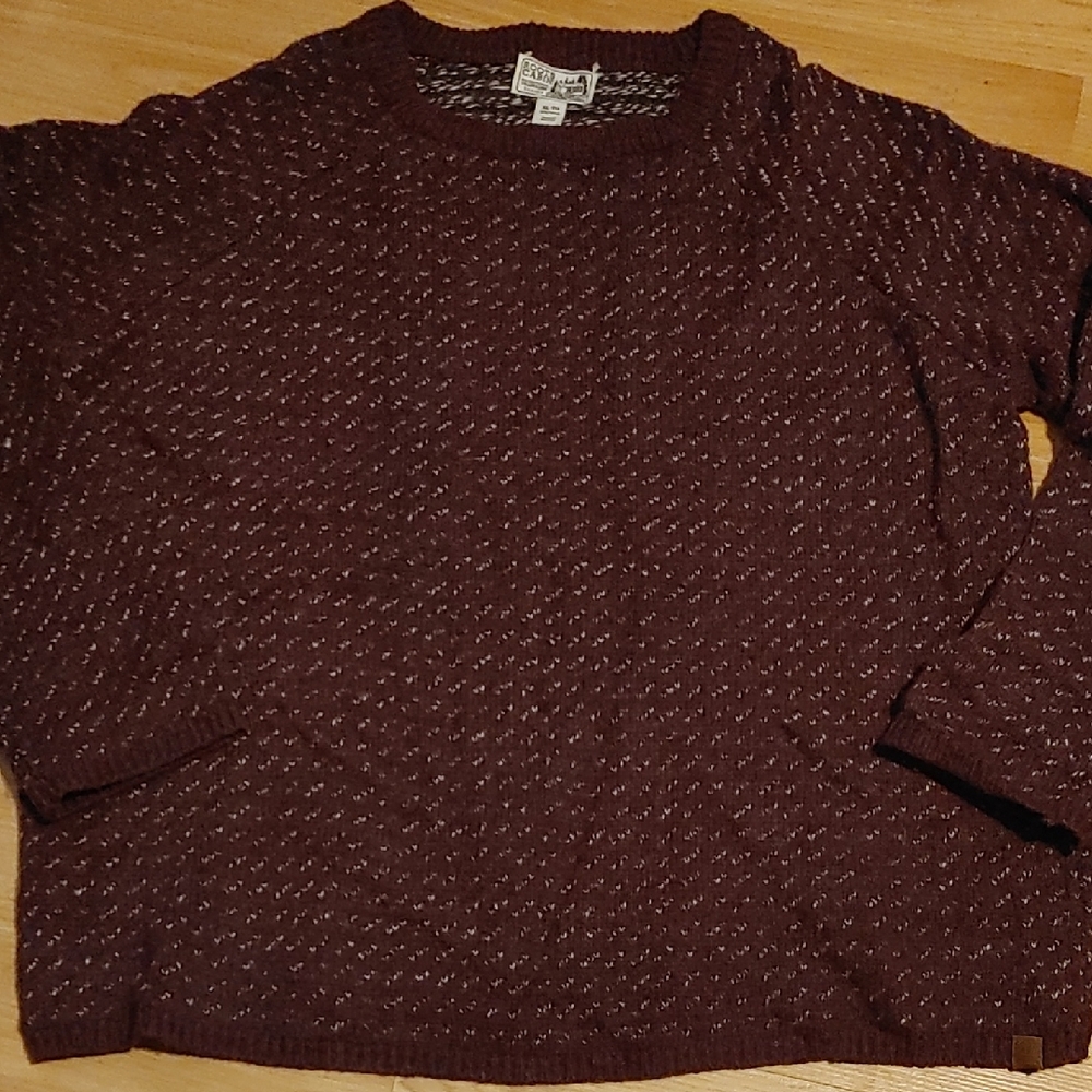 Roots Cabin Maroon Knit Sweater Sz XL